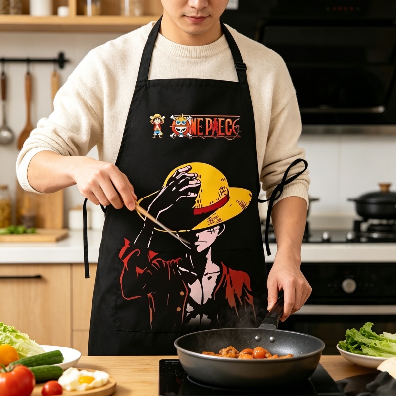 Kitchen Gadgets Aliexpress - One Pieces Luffy Apron Printed Cartoon