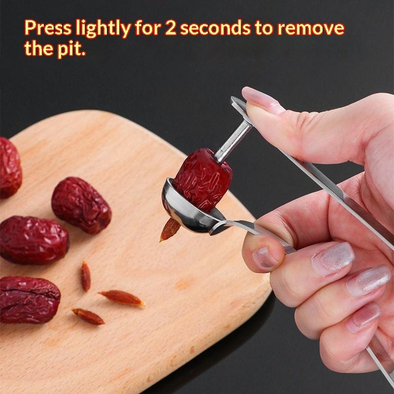 Kitchen Gadgets Tools - Stainless Steel Red Date Pitter Tool–Seed