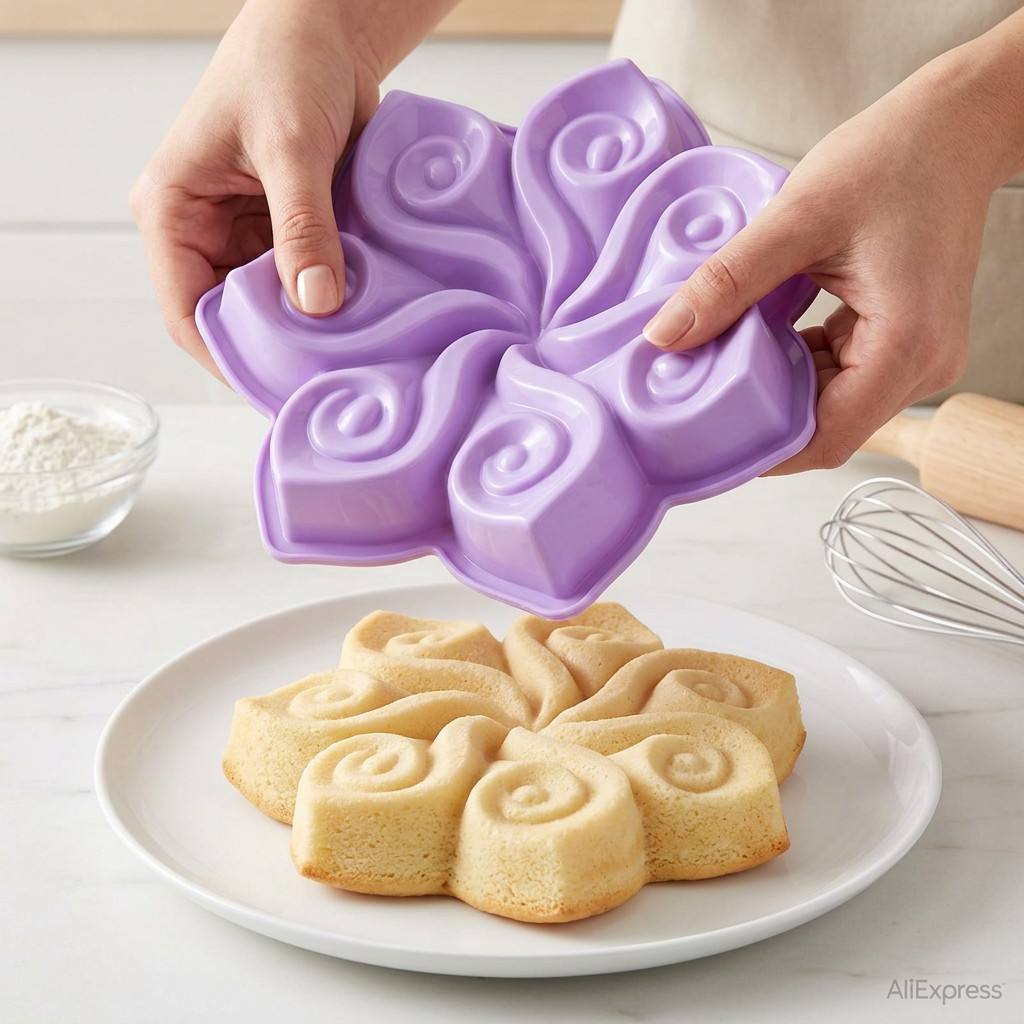 Large Flower Silicone Cake Mol - Kitchen Gadgets Ninja review and price