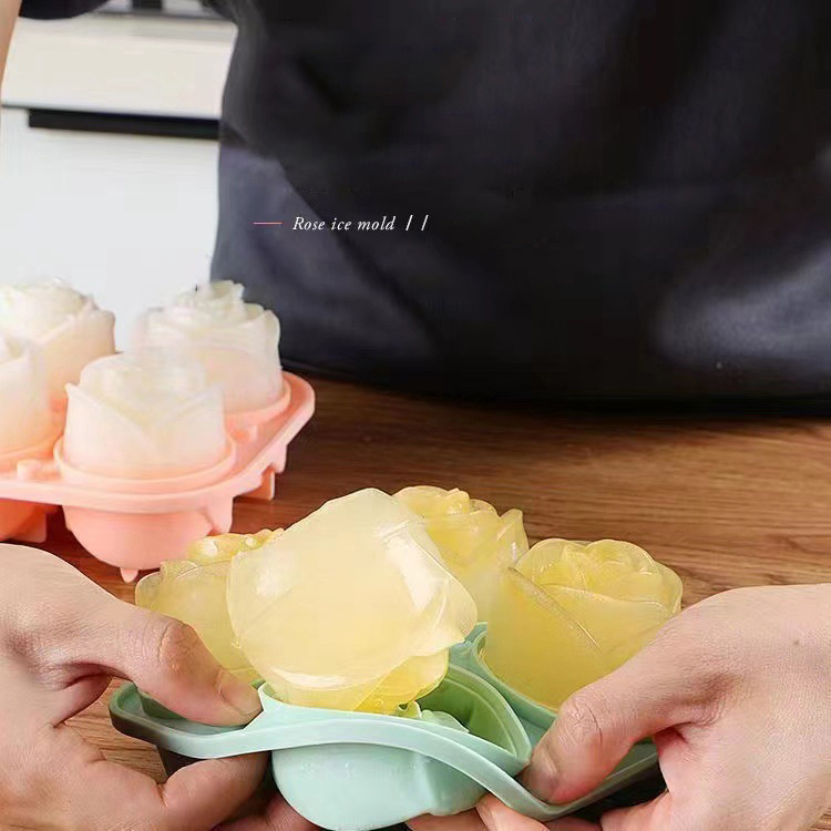 3D Rose Ice Molds 4 Holes Ice  - Kitchen Gadgets Ninja review and price