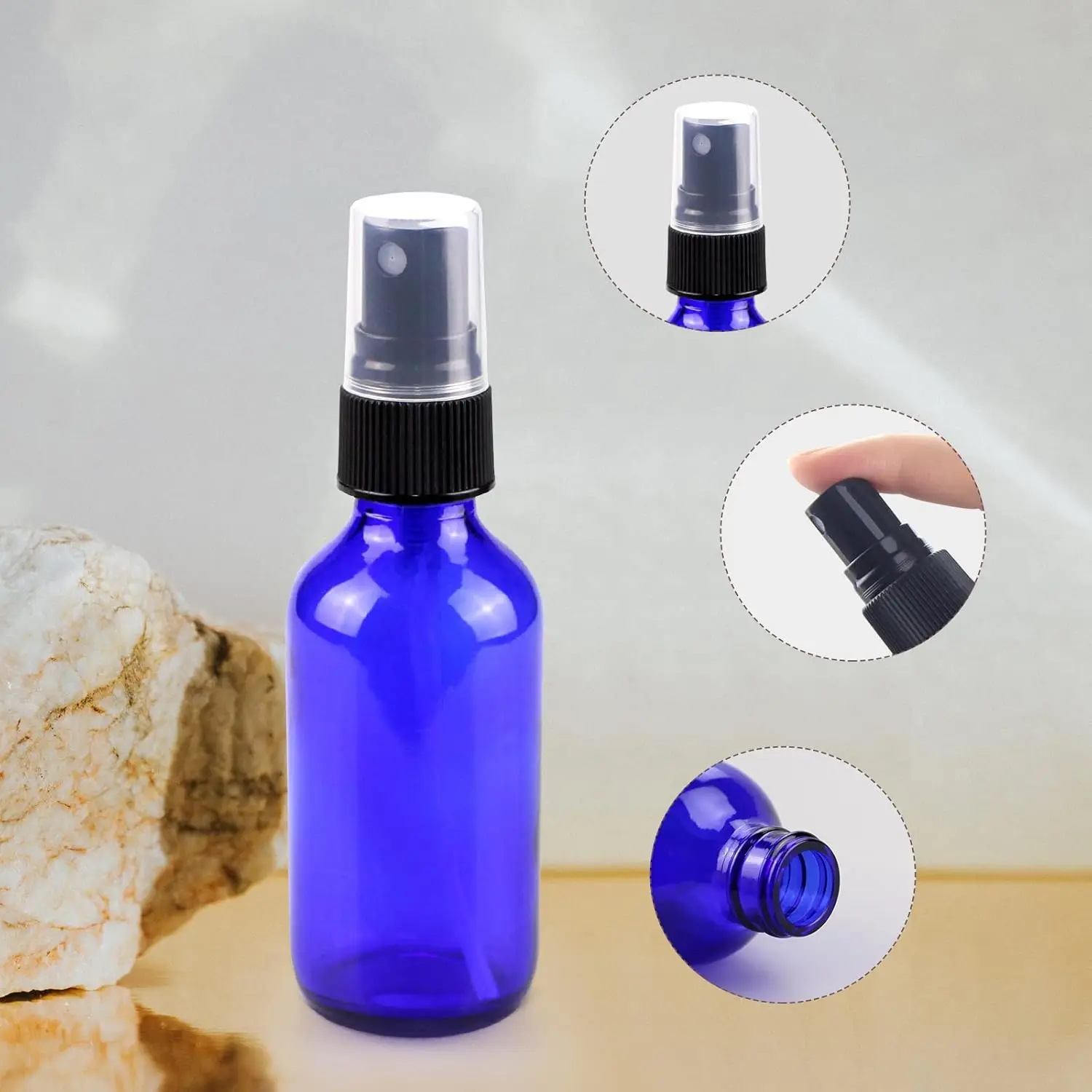 1 Piece 5ml /100ml Blue Glass  - Oil Mister Spray Bottle review and price